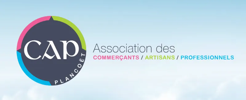 Logo de l'Association des Commer&ccedil;ants, Artisans et Professionnels (CAP Planco&euml;t) avec un cercle color&eacute;