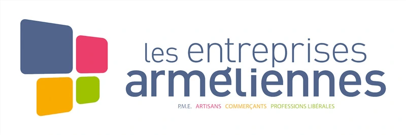 Logo et identit&eacute; visuelle de l'association Les Entreprises Arm&eacute;liennes avec quatre blocs color&eacute;s